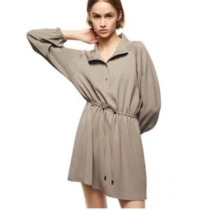 Zara Taupe Long Sleeve Dress